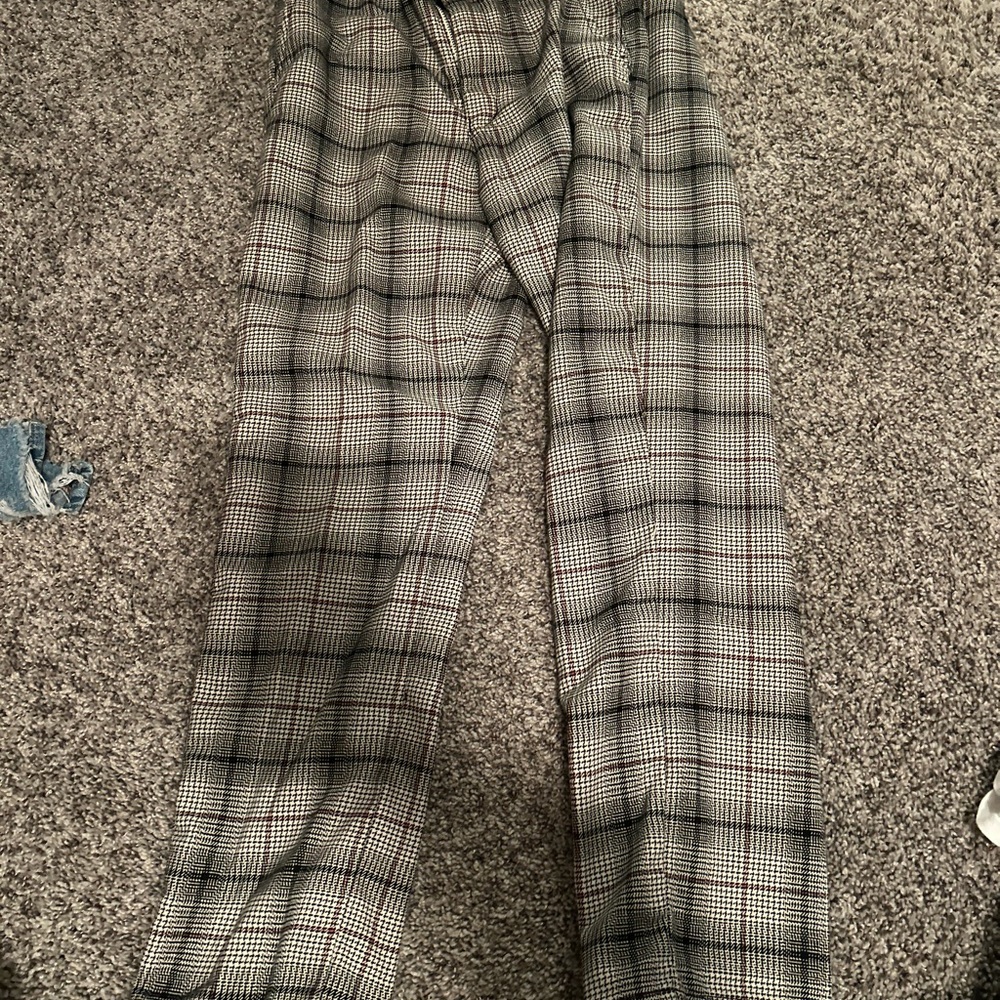 Gray Plaid Pants